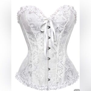 Elegant White Lace-Up Corset